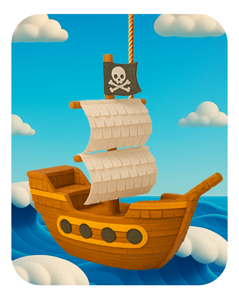 invitation interactive anniversaire Jeu bateau Pirate