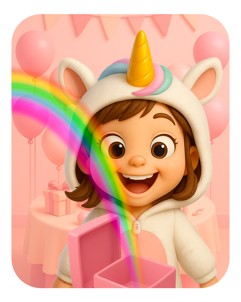 invitation interactive anniversaire Jeu licorne