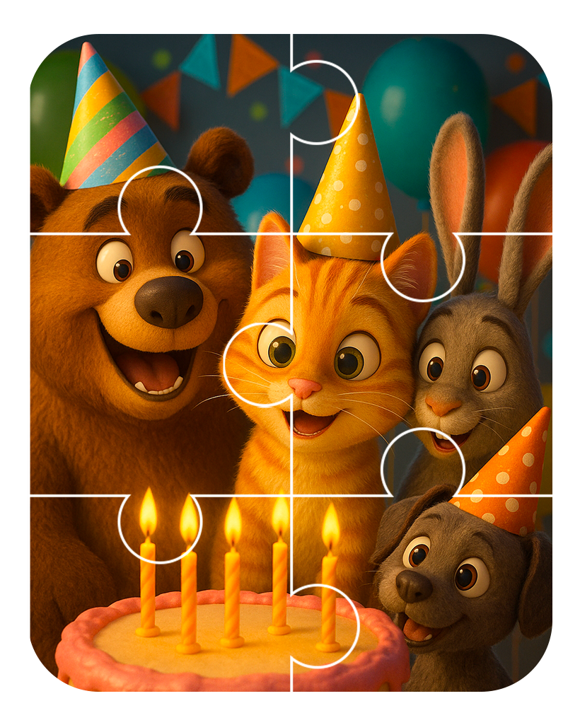 invitation interactive anniversaire Jeu Puzzle animaux
